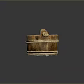 Vintage Handmade Wooden Bucket With Rope Handles For Home Decor And Use