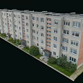 Multi Storey Residential Building Exterior With Light Colored Facade And Balconies