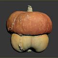 Stacked Orange And Yellow Pumpkins With Textured Surface On Gray Background