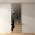 Perforated Wall Panel With Shelves And Decor Items 3d model
