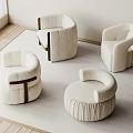 Modern Single Sofa Fabric Single Sofa 3d model