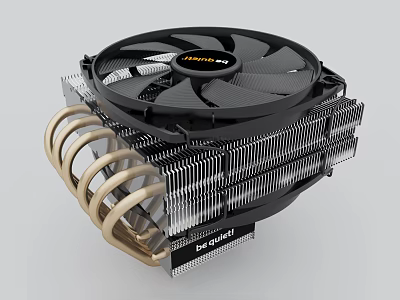 Computer CPU Cooler with Fan Heatsink Fins and Copper Tubes 3d model