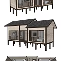 Detached Villa Featuring Wooden Exterior Black Roof Stilted Design Large Windows And Cozy Living Room