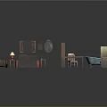 Various Home Furniture Collection Featuring Sofa Coffee Table Bookshelf Table Bathtub And Refrigerator