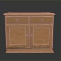 Wooden Storage Cabinet With Two Drawers And Two Doors Simple Design