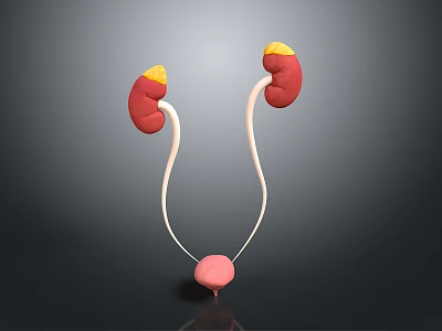 Human Kidneys Ureters and Bladder Anatomy 3D Medical Illustration Structure 3d model
