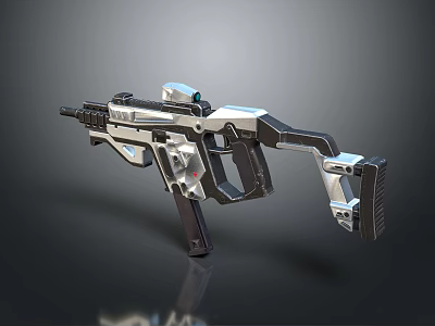 Futuristic Metallic Gun Design With Tactical Scope And Ergonomic Grip 3d model