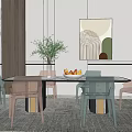 Modern Dining Table and Chair Combination Bar Dining Table and Chair 3d model