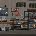 Organized Garage Interior Design with Storage Shelves Tools Bins and Natural Light