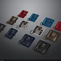 Electronic Appliances Various Colored Landline Telephones With Classic Designs On