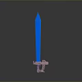 Futuristic Blue Glowing Sword With Metallic Hilt And Sleek Blade Design