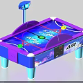 Commercial Purple Blue Air Hockey Table with Scoreboard LED Lighting and Sturdy Table Legs