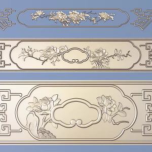 Chinese-style Metal Carved Traditional Pattern Carved Pattern 3d model