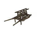 Rustic Wooden Garden Cart With Wheel And Frame For Outdoor Decor