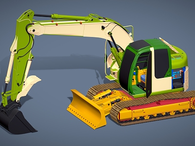 Excavator 2 Industrial equipment Mechanical device Forklift 3d model