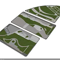 Park Landscape Design With Curved Paths Lush Green Lawns And Open Spaces Layout