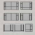 modern casement window floor to ceiling window balcony window 3d model