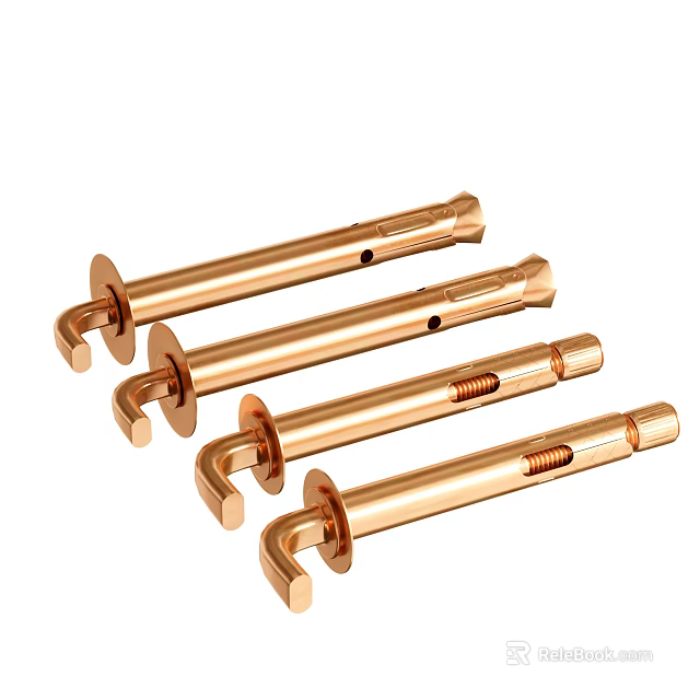Copper Colored Expansion Hooks For Hardware Applications 3d model 