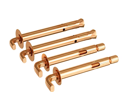 Copper Colored Expansion Hooks For Hardware Applications 3d model