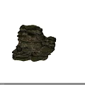 Natural Stacked Stone Formation With Mossy Surface And Varied Brown Green Color Tones