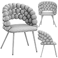 Modern Velvet Accent Chairs With Spherical Back Design And Metal Legs In Various Colors