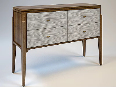 Elegant Modern Wooden Entryway Console Cabinet With Four Drawers And Tapered Legs 3d model