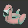 Pink Flamingo Shaped Inflatable Swim Ring Perfect for Summer Pool and Beach Fun