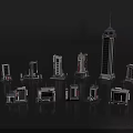Modern Architectural Models Showcase High Rise Buildings With Diverse Designs And Different Heights