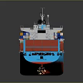 Maersk Line Container Ship with Colorful Containers Sailing on the Sea
