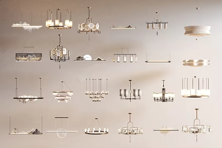 New Chinese Chandelier Cloud Chandelier Multi-head Chandelier Chinese Chandelier New Chinese Lamps Living Room Chandelier 3d model