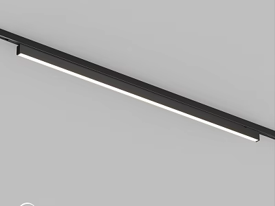 Modern Long Strip Ceiling Light With Black Frame And White Light Source 3d model