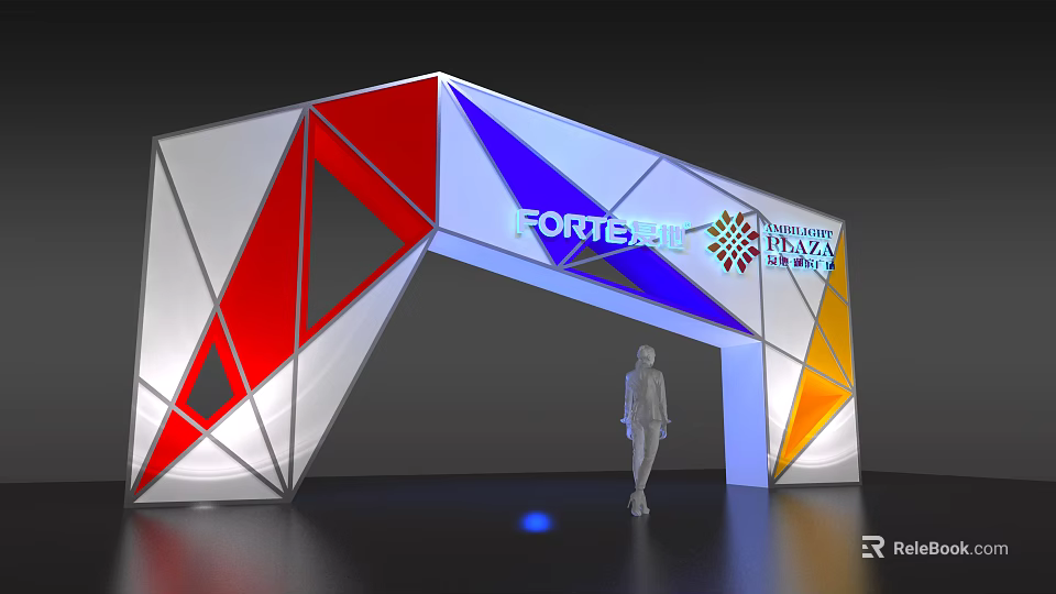 Modern Colorful Geometric Archway Design for FORTE Brand at International Furniture Fair 3d model 