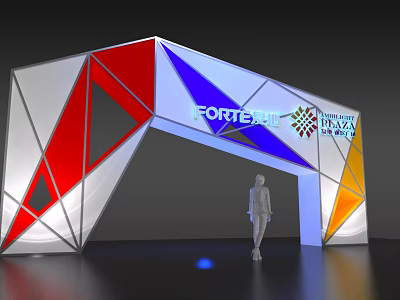 Modern Colorful Geometric Archway Design for FORTE Brand at International Furniture Fair 3d model