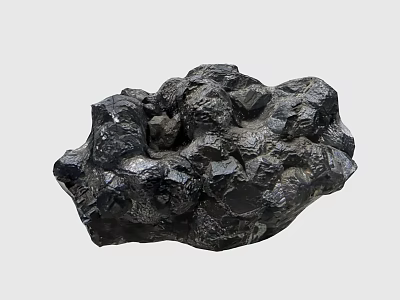 Natural Black Rough Textured Stone with Irregular Angular Shape and Solid Structure 3d model