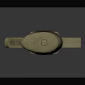 Vintage Metal Blade Knife With Wooden Handle And Brass Accents On Dark Background