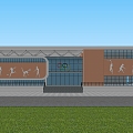 Modern Gymnasium Building Gymnasium Appearance 3d model