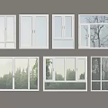 modern windows casement windows floor to ceiling windows 3d model