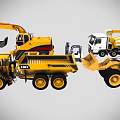 Engineering Vehicle Combination Construction Vehicle Mining Vehicle Mining Vehicle Heavy Machinery Vehicle Forklift Digging Vehicle Loading Vehicle Low Face Number Low Mold Simple Mold Video Level Realism 3d model