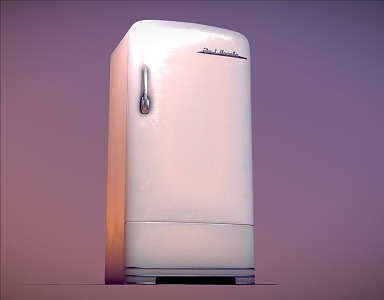 Refrigerator cartoon refrigerator mini refrigerator Q version of the refrigerator 3d model