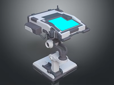 Advanced Mechanical Equipment With Blue Screen Stable Base And Metal Stand Structure 3d model