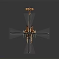 Camouflage Military Helicopter With Orange And Brown Rotors Front Cannon And Two Missiles