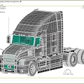 White Semi Truck Cab Design With Urban Road And Building Background