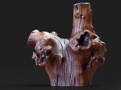 Unique Wooden Sculpture Carving With Natural Texture And Artistic Design 3d model