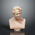 Classical Style Light Colored Decorative Bust Furniture With Smooth Marble Surface And Dark Background Reflection