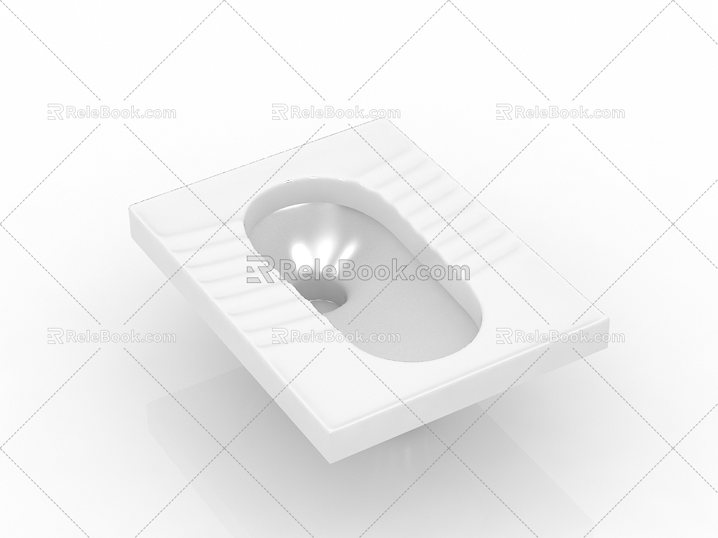 Modern squatting pan 3d model