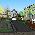 Chinese Style Building Complex With Black Tiled Roofs White Walls Courtyard Greenery And Trees