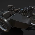 Vintage Black Motorcycle With Classic Design Elements 3d model