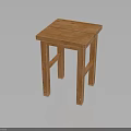 Wooden Square Top Table With Four Legs Light Wood Finish Simple Design