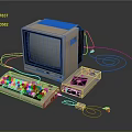Vintage Electronic Computer System With Monitor Keyboard And Disk Drive