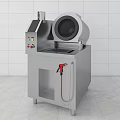 Stainless Steel Kitchen Equipment With Control Panel Round Cooking Pot And Red Spray Gun